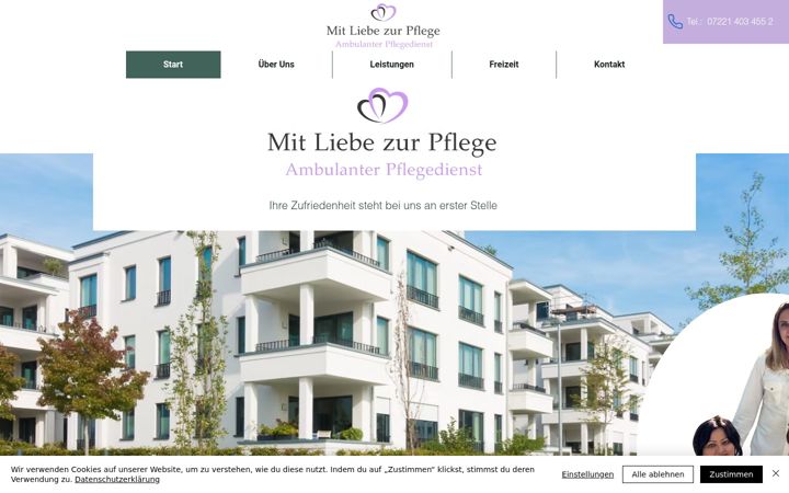 Screenshot of mitliebezurpflege.com