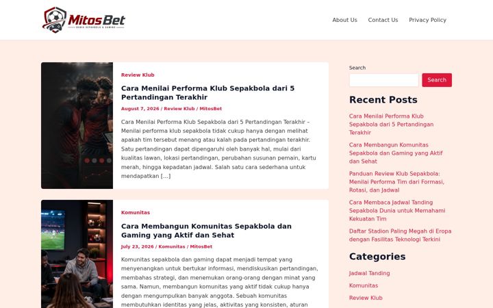 Screenshot of mitosbetting.com