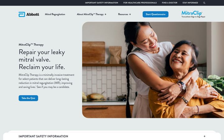 Screenshot of mitraclip.com