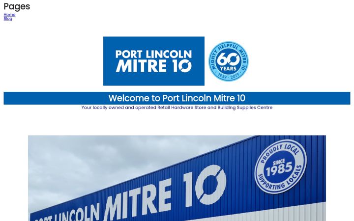 Screenshot of mitre10ptlincoln.com