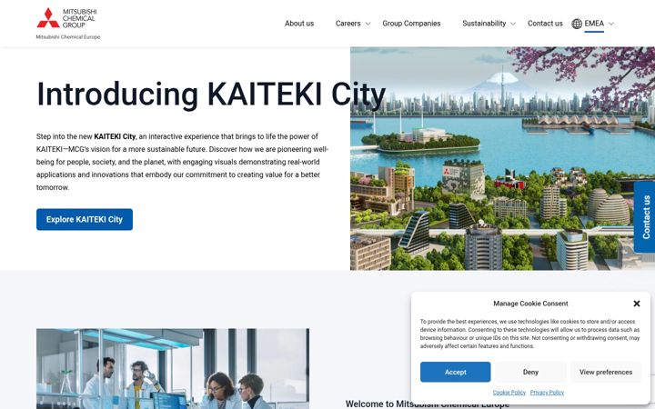 Screenshot of mitsubishi-chemical.com