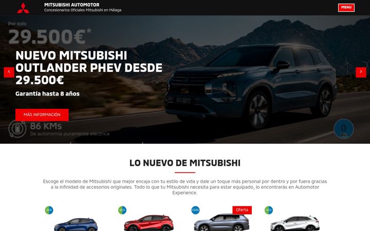 Screenshot ta' mitsubishiautomotor.com