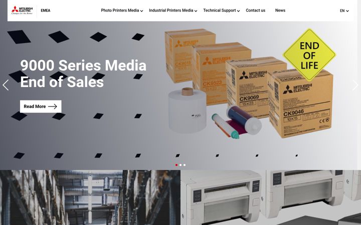 Screenshot of mitsubishielectric-printing.com