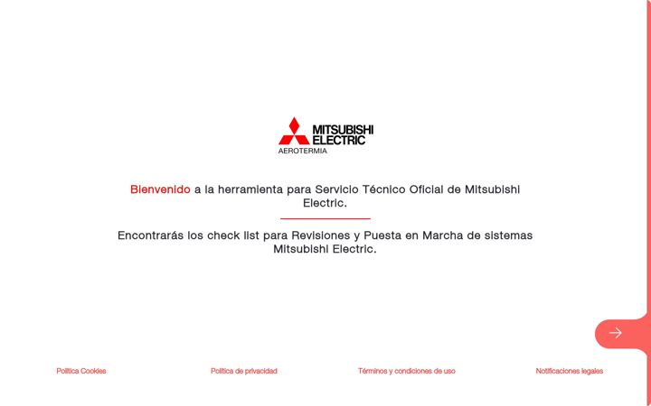 Screenshot of mitsubishielectricforms.com