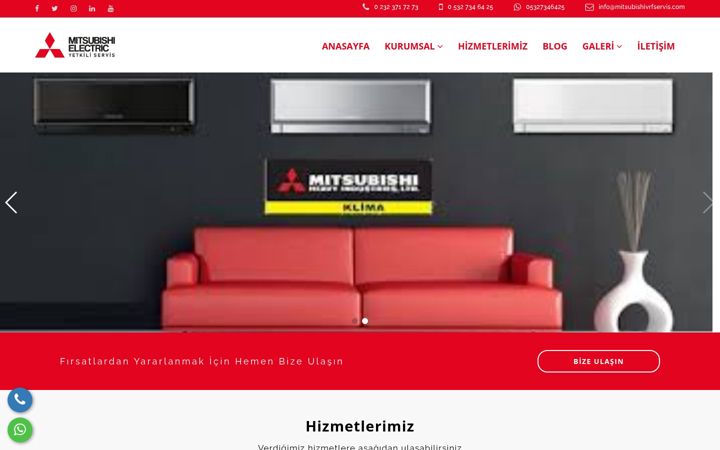 Screenshot of mitsubishivrfservis.com