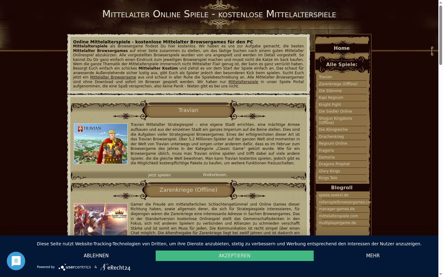 Screenshot of the consent banner shown before any interaction