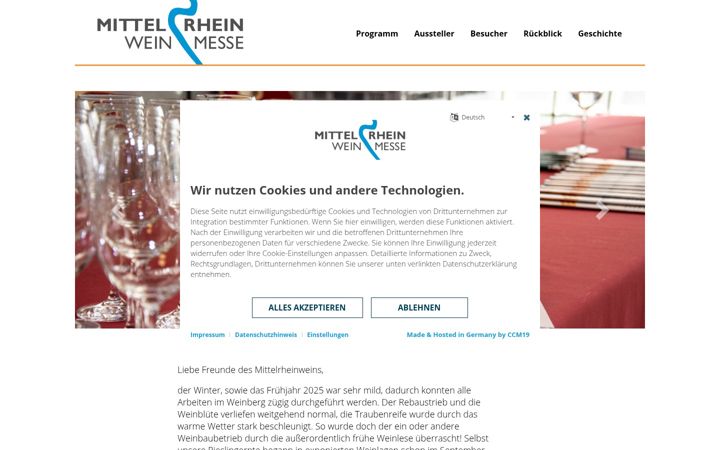 Screenshot of mittelrhein-weinmesse.com