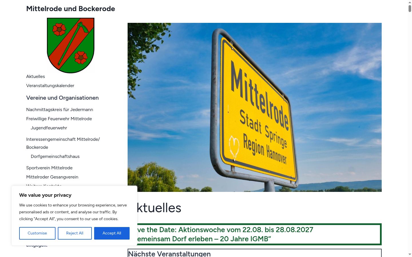 Screenshot of the consent banner shown before any interaction