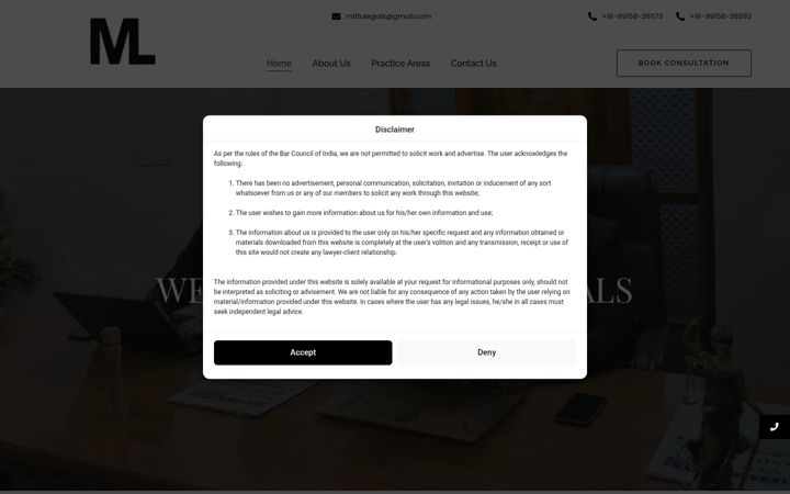 Screenshot of mittulegals.com
