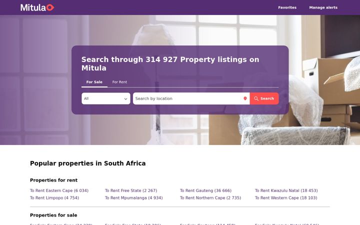Screenshot of mitula.co.za