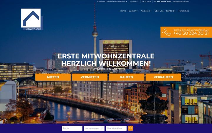 Screenshot of mitwohn.com