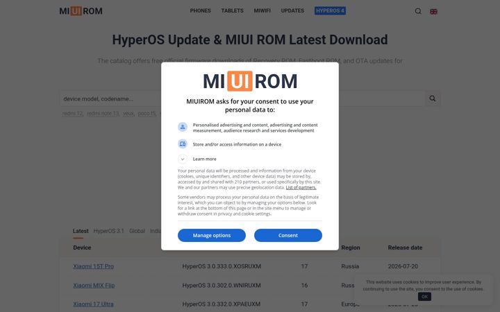 Screenshot of miuirom.org