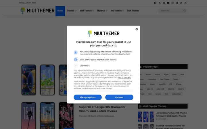 Screenshot stránky miuithemer.com