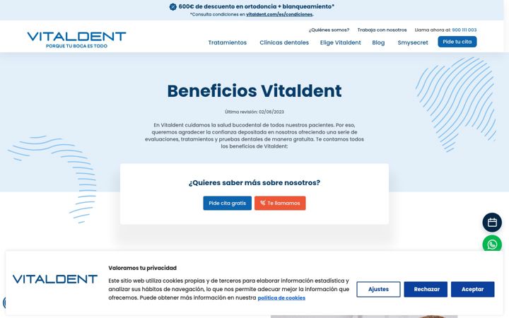 Screenshot of mivitaldent.com