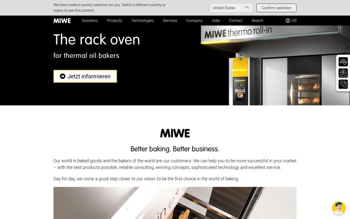 Skjermbilde av miwe.de