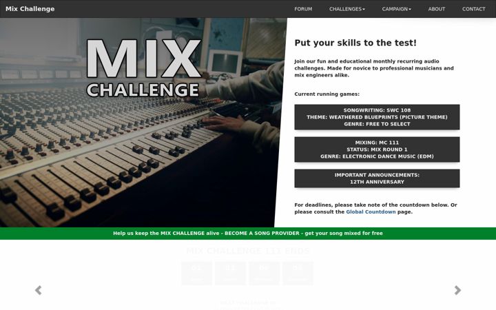 Screenshot of mix-challenge.com