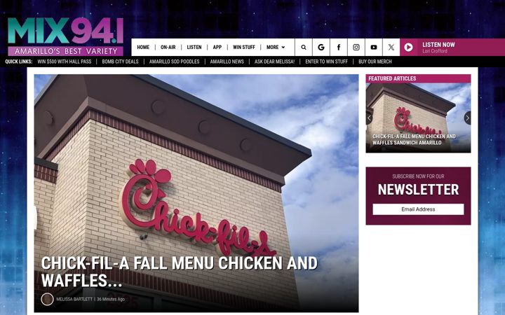Screenshot of mix941kmxj.com