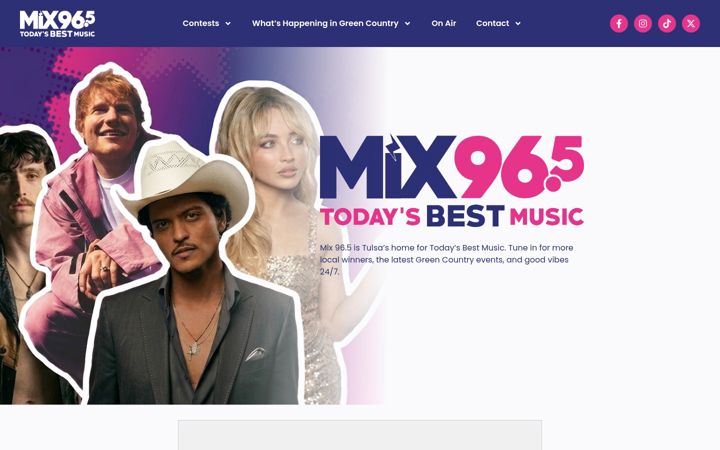 Screenshot of mix965tulsa.com