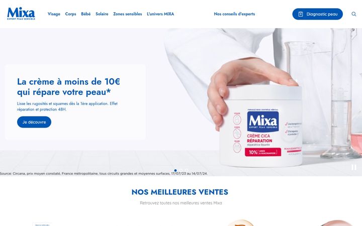 Screenshot of mixa.com