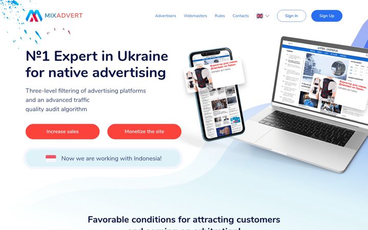 Screenshot of mixadvert.com