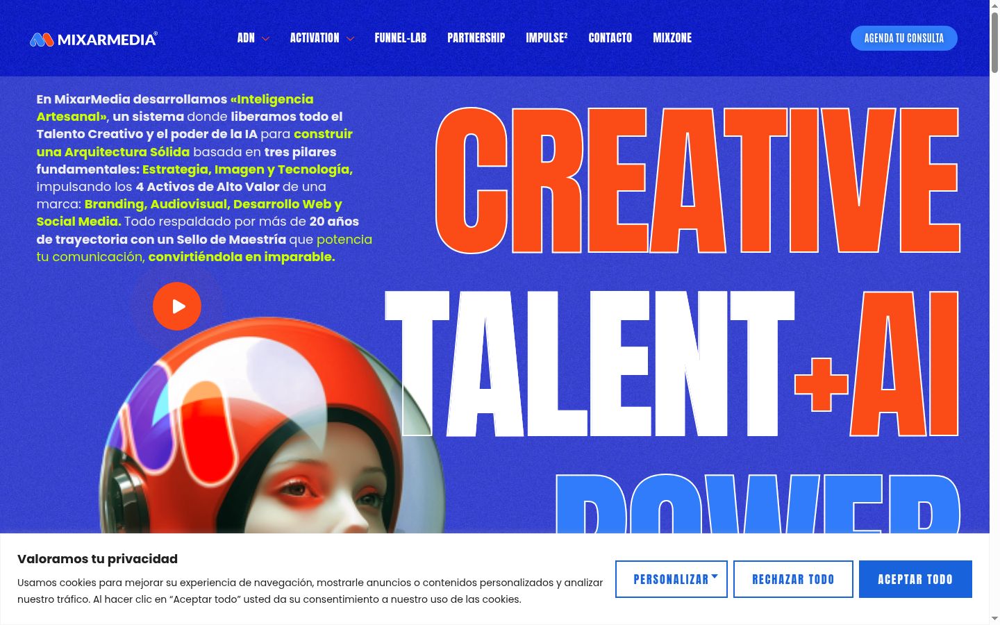 Screenshot of the consent banner shown before any interaction