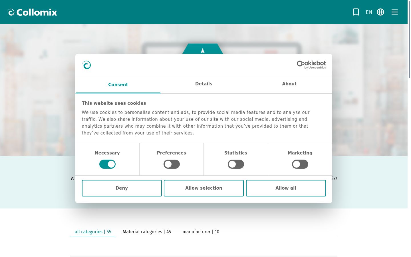 Screenshot of the consent banner shown before any interaction