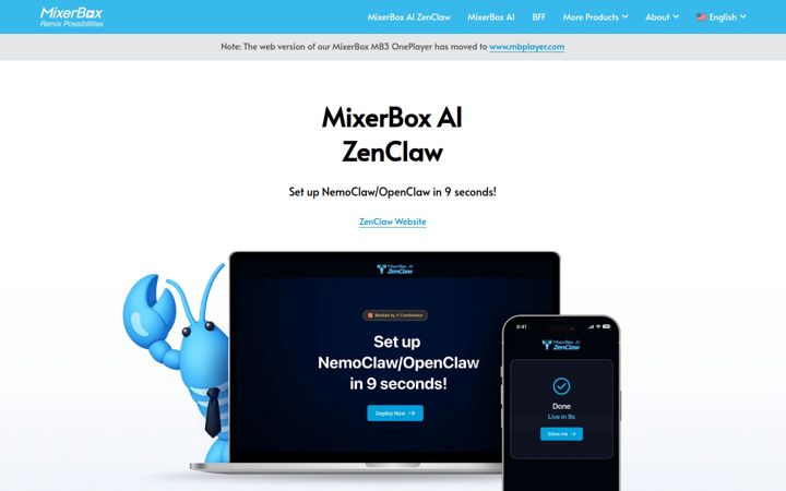 Capture d'écran de mixerbox.com