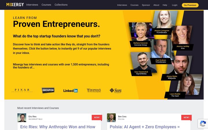 Screenshot of mixergy.com
