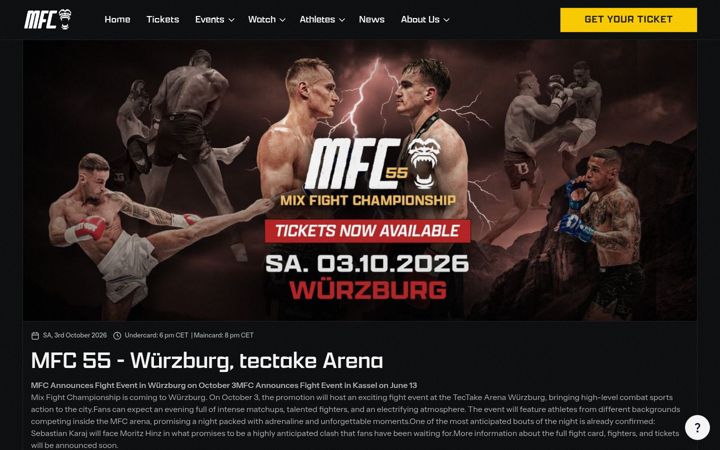 Screenshot di mixfightchampionship.com