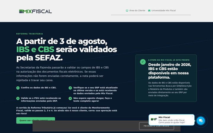 Screenshot of mixfiscal.com.br