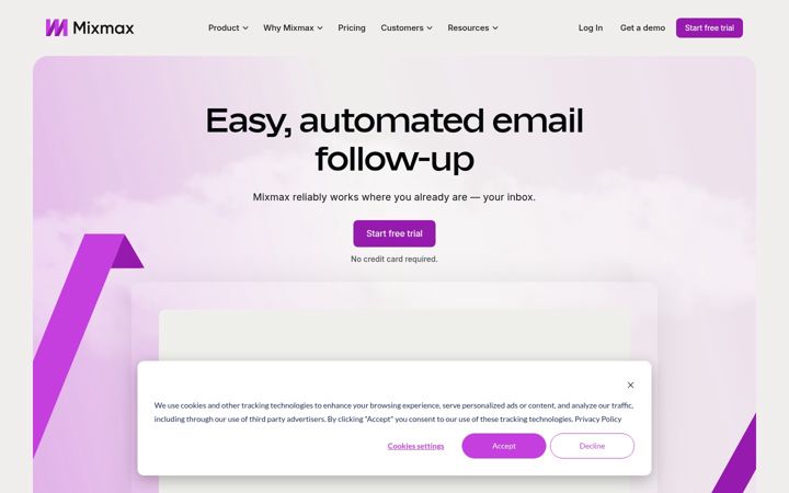 Snímek obrazovky mixmax.com