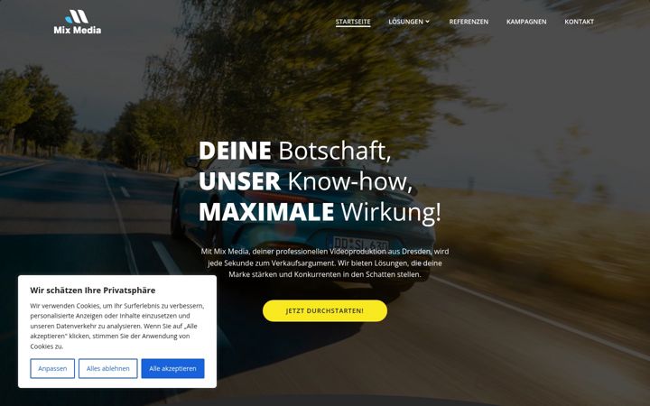 Screenshot of mixmedia-production.com