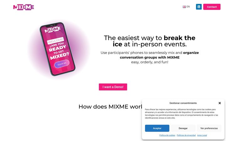 Screenshot of mixmelive.com