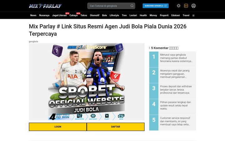 Screenshot of mixparlay.io