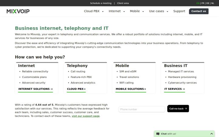Screenshot of mixvoip.com