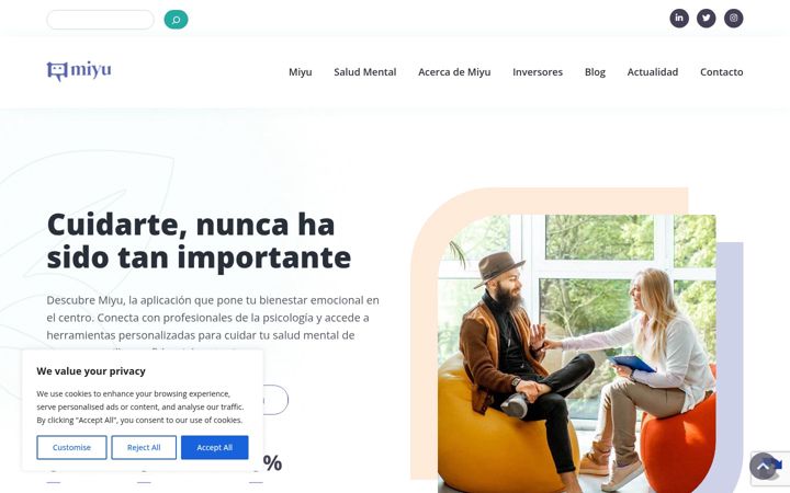 Screenshot of miyucares.com