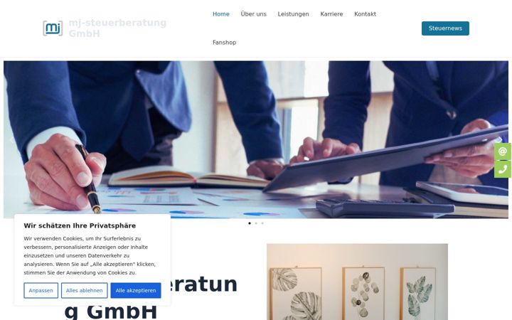 Screenshot of mj-steuerberatung.com