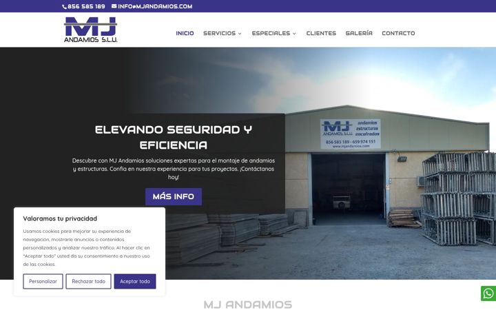 Screenshot of mjandamios.com
