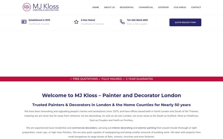 Screenshot of mjkloss.co.uk