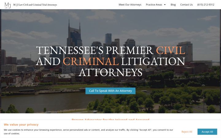 Screenshot of mjlawnashville.com