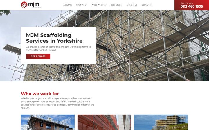 Skärmbild av mjmscaffolding.co.uk