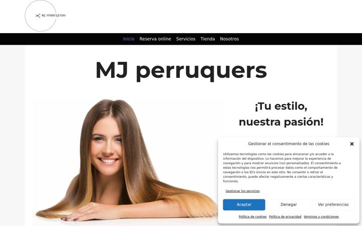 Screenshot of mjperruquers.com
