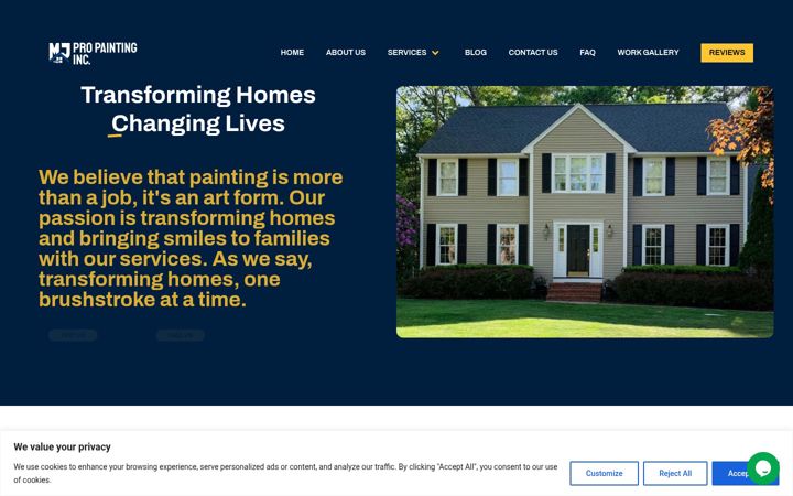Screenshot of mjpropaintinginc.com