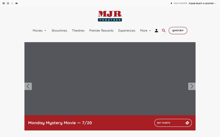 Screenshot of mjrtheatres.com