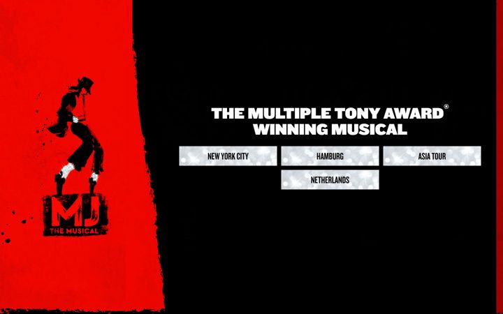 Screenshot of mjthemusical.com
