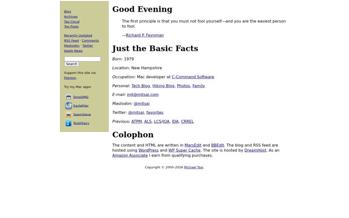 Screenshot of mjtsai.com