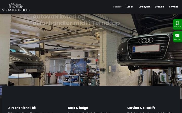 Captură de ecran a mk-autoteknik.dk