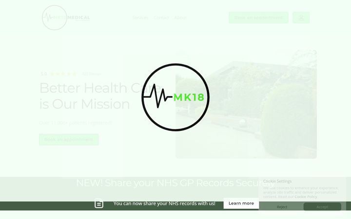 Screenshot of mk18medical.com