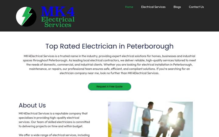 Screenshot of mk4electrical.com