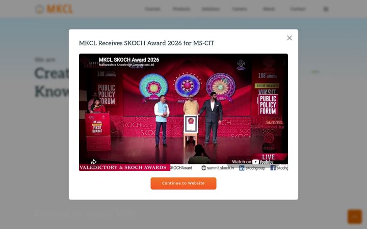 Screenshot of mkcl.org